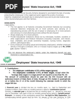 Employees' State Insurance Act, 1948: Highlights