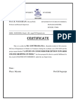 Certificate: Prof. B. Nagaraju