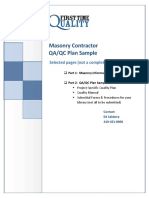 Masonry Contractor - Quality Plan Sample PDF