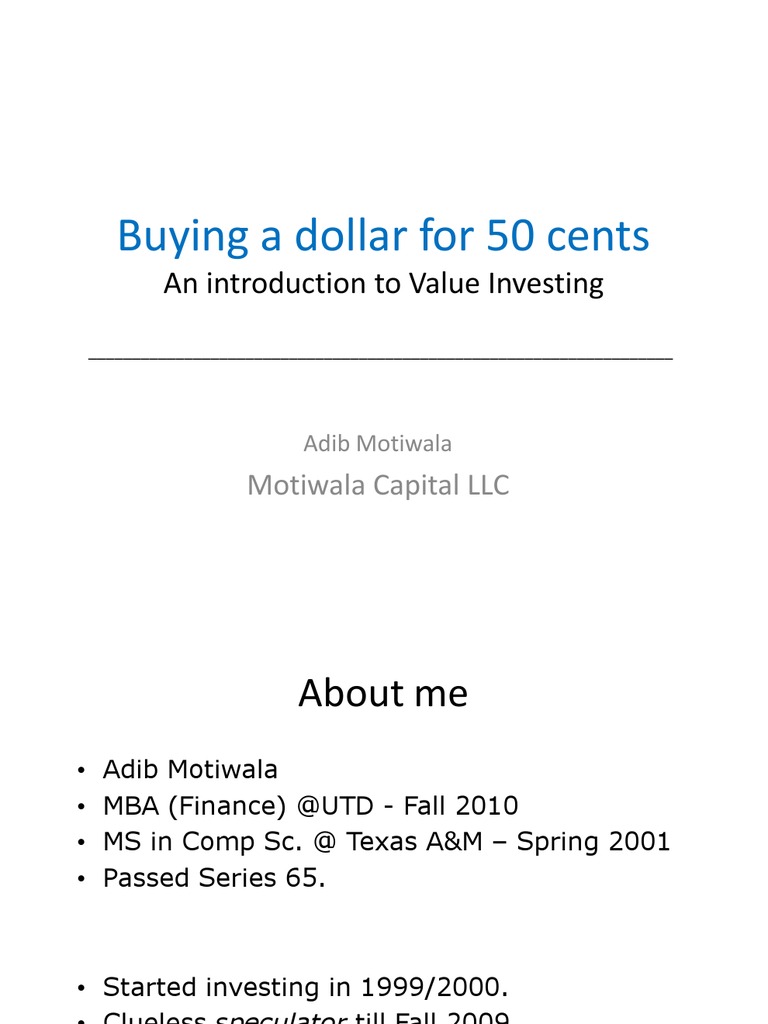 Introduction to Value Investing Guide | PDF | Value Investing | Yield ...