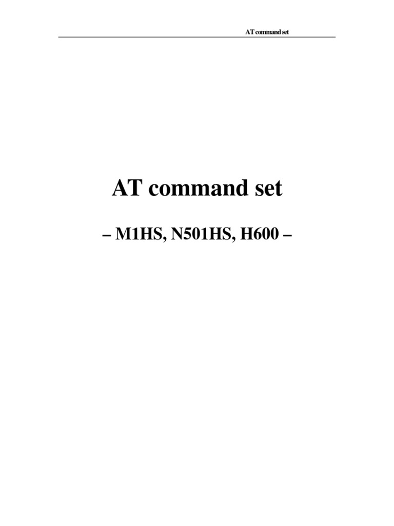 AT Command Set: - M1HS, N501HS, H600 | PDF | Subscriber Identity Module ...