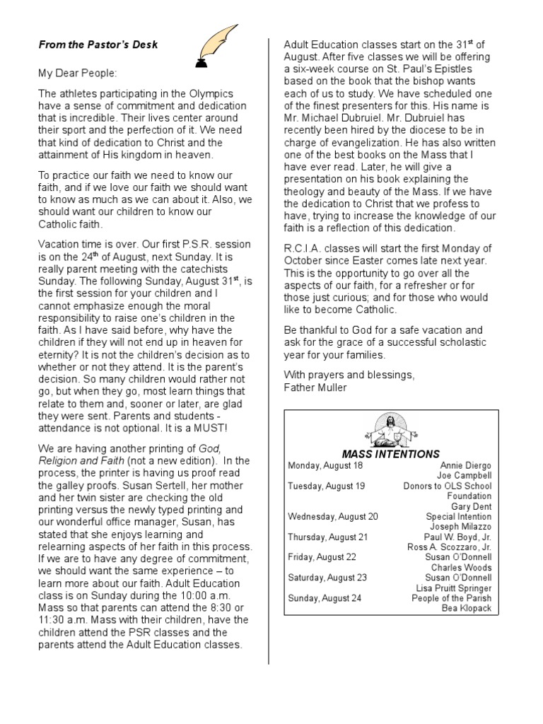 Dedication of Holy Spirit Catholic Church in Tuscaloosa PDF Faith Catholic Church