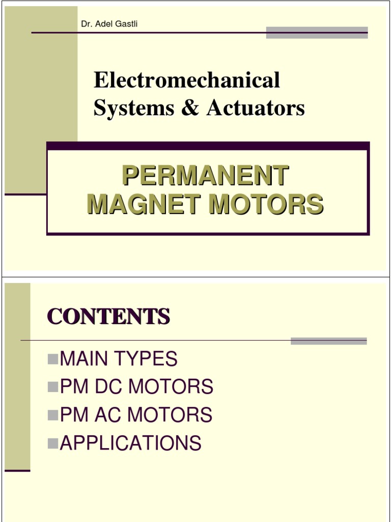 Electromechanical Systems & Actuators | PDF | Electric Motor | Magnetism