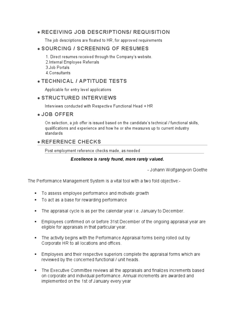 Receiving Job Descriptions/ Requisition Sourcing / Screening of Resumes