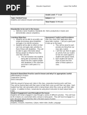 intro to education lesson plan