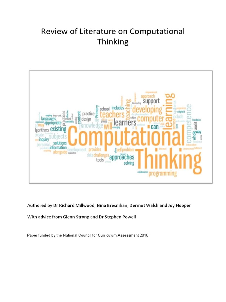 Review of Literature On Computational Thinking | PDF | Teachers | Learning