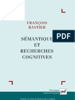 François Rastier - Sémantique Et Recherches Cognitives