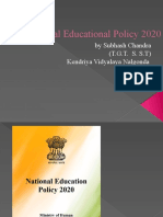 National Educational Policy 2020: by Subhash Chandra (T.G.T. S. S.T) Kendriya Vidyalaya Nalgonda