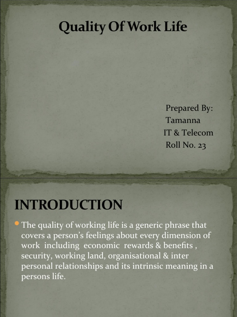 Enhancing Quality of Work Life Strategies | PDF | Career & Growth