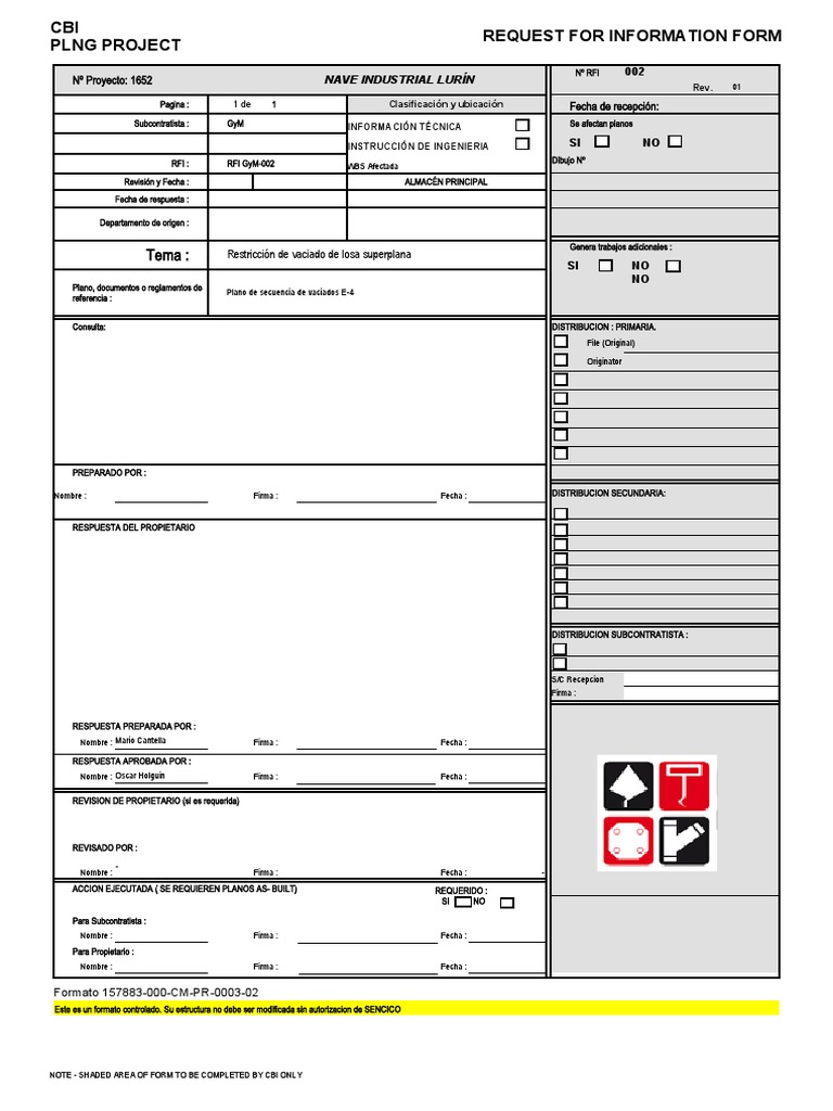 Formulario RFI Proyecto Lurín | PDF