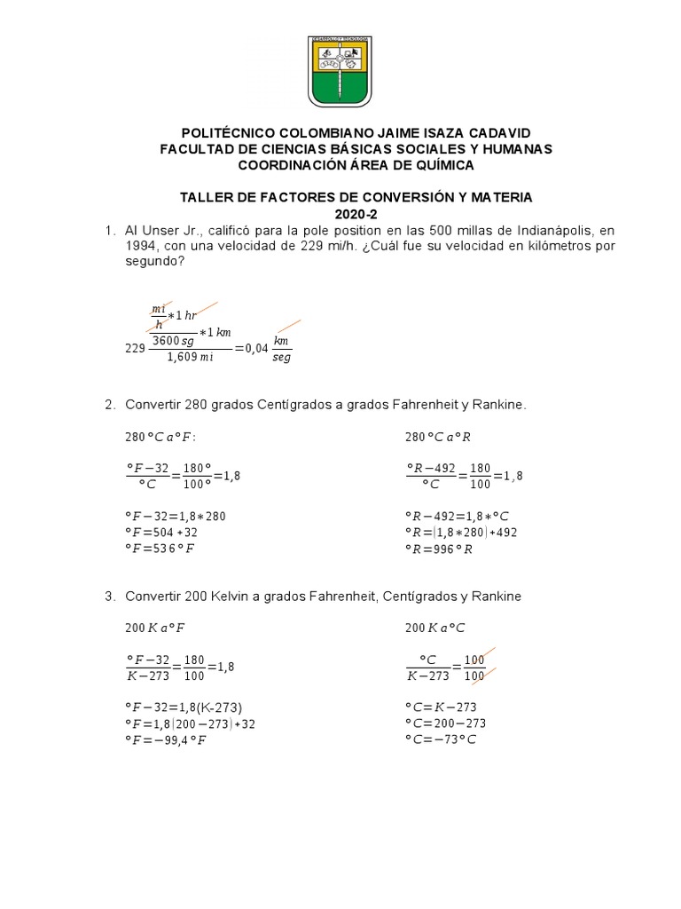 Cuantos Grados Centigrados Son 400 Grados Fahrenheit Taller de Quimica | PDF | Bronce | Cobre