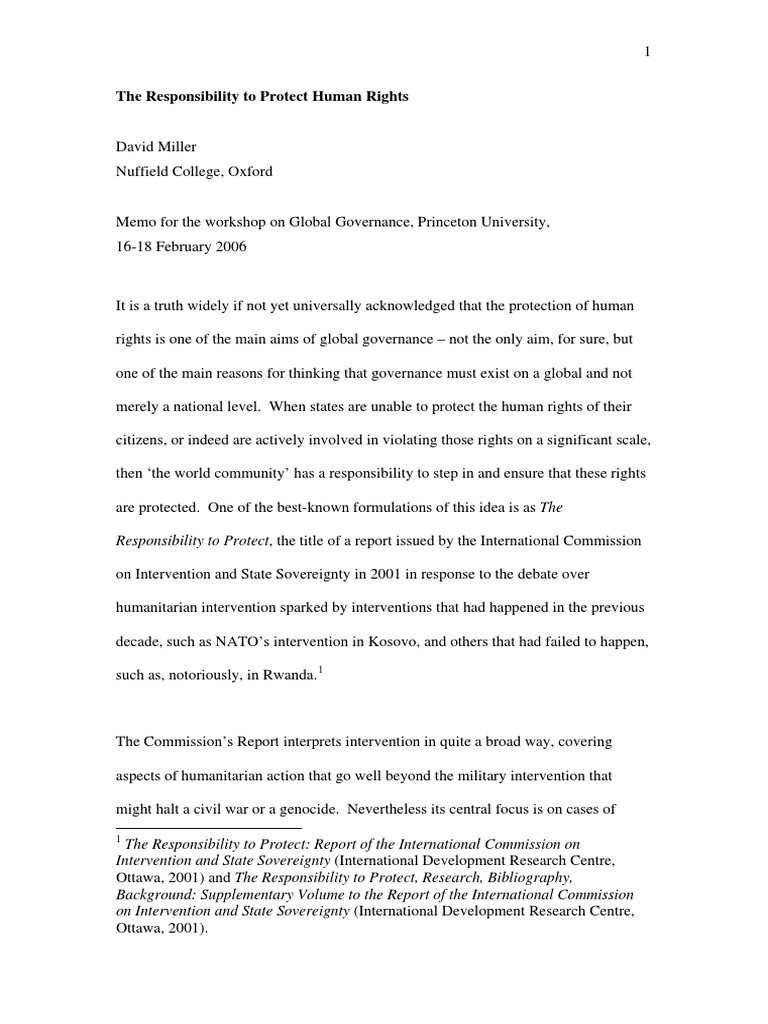 Responsibility to Protect Human Rights | PDF | Responsibility To ...