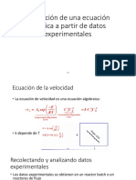 Obtención ecuación cinética datos experimentales