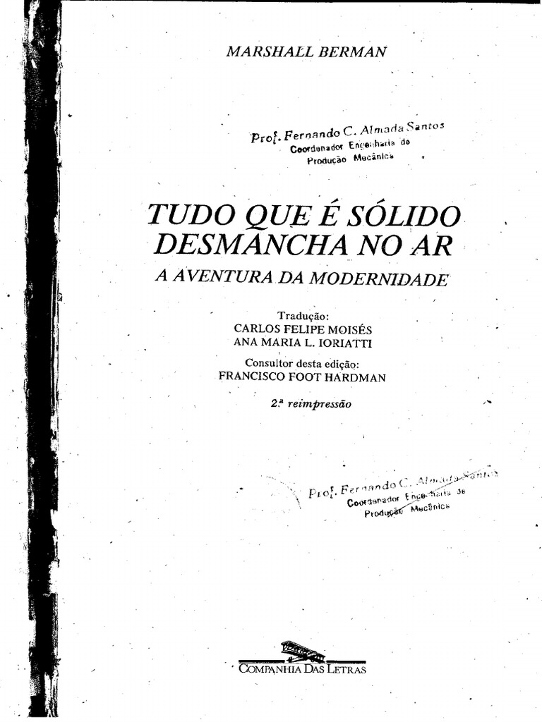 BERMAN, Marshall - Tudo Que e Solido Desmancha No Ar | PDF