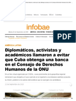 Diplomáticos, activistas y académicos llamaron a evitar que Cuba obtenga una banca en el Consejo de Derechos Humanos de la ONU - Infobae