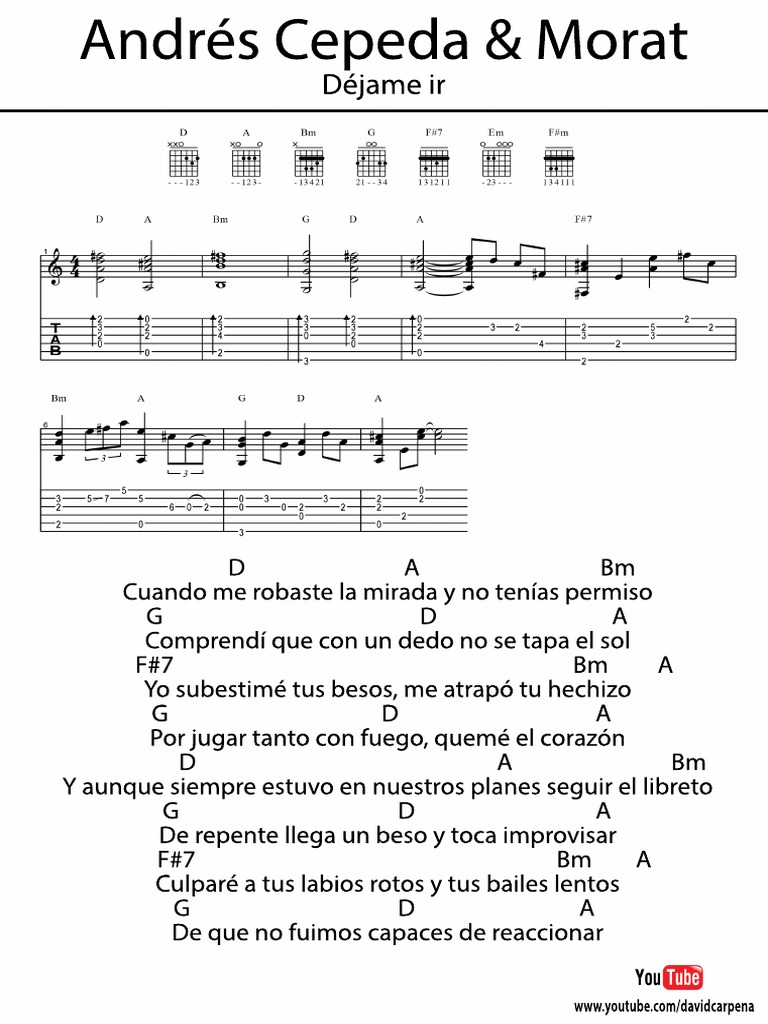 Andrés Cepeda y Morat Déjame Ir-1 | PDF, image size:768x1024