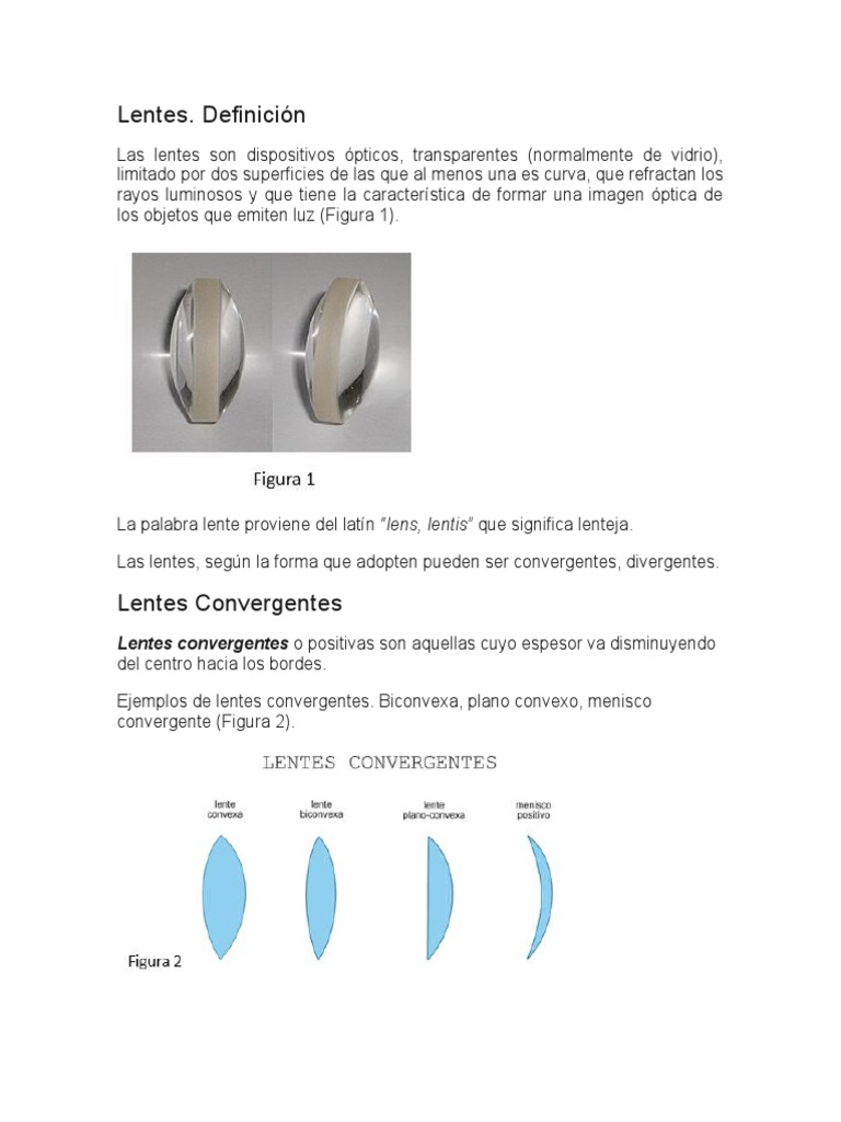 Lentes Fisica PDF Optica Vidrio Ingenieria y Ciencia