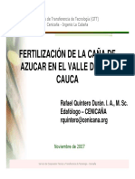 Fertilización de la caña de azúcar en el Valle del Río Cauca