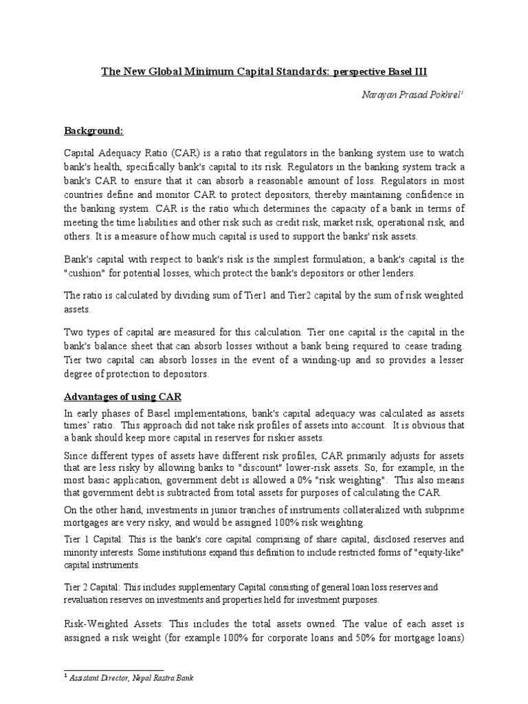 Capital Requirement Under BASEL III | PDF | Capital Requirement | Banking