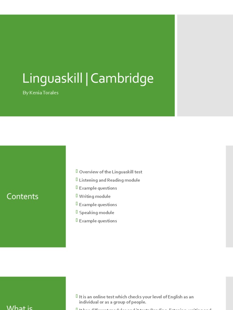 Overview of Linguaskill Test Modules | PDF | Multiple Choice ...
