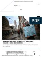 Jornada de Protestas en Colombia Este 21 de Septiembre - Horarios - Antena 2