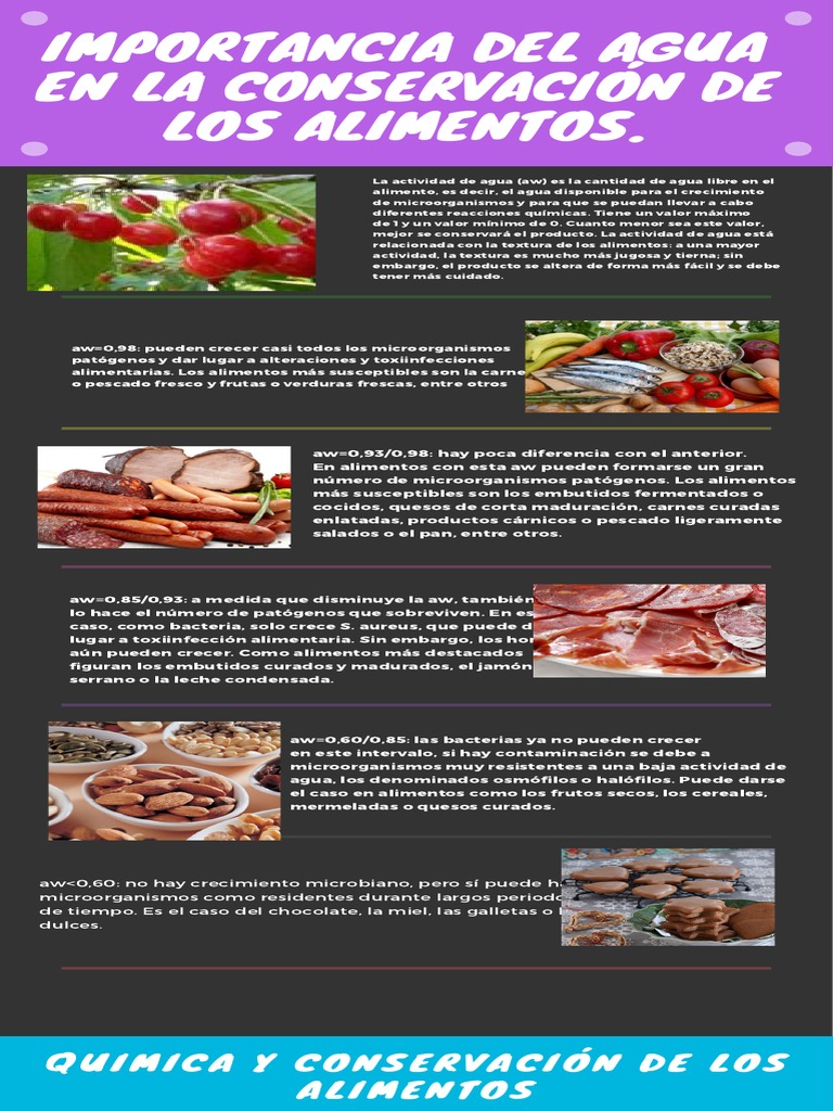 Agua y Conservación de Alimentos | PDF | Carne | Alimentos