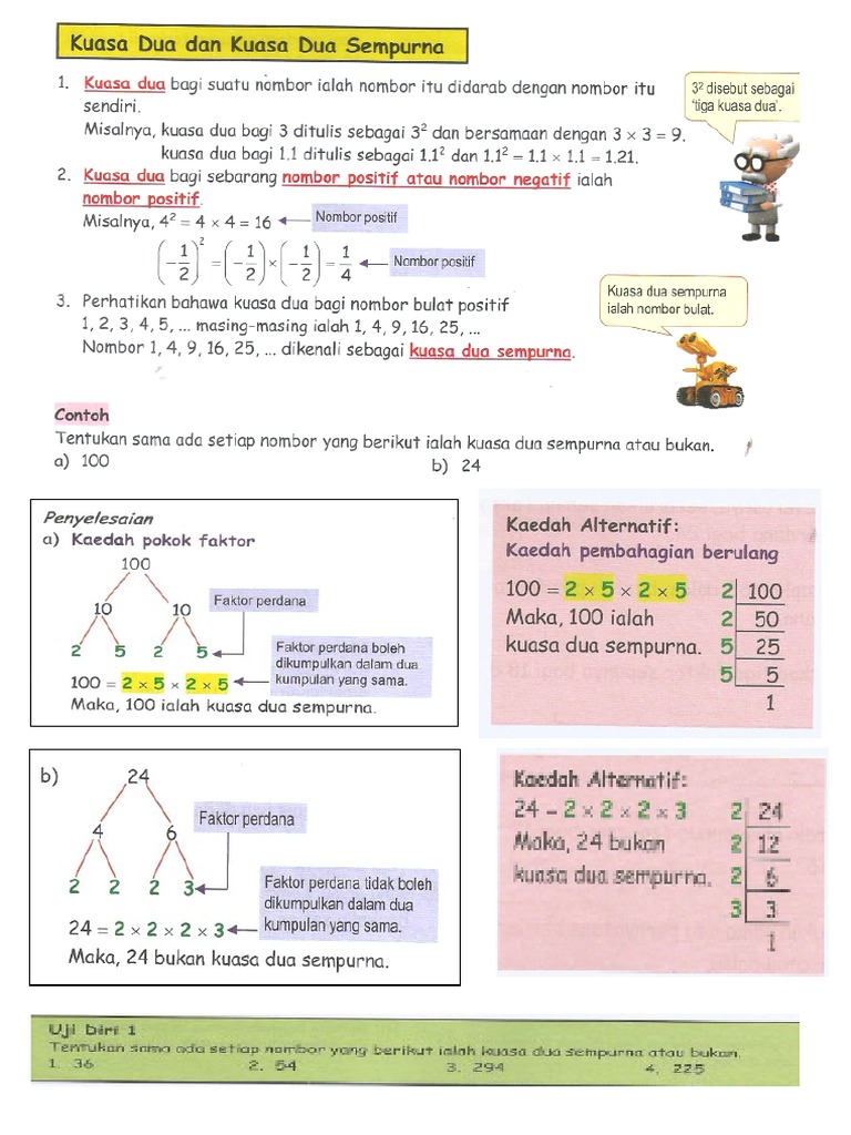 Math Ting 1 Kuasa Dua Dan Kuasa Dua Sempurna  PDF