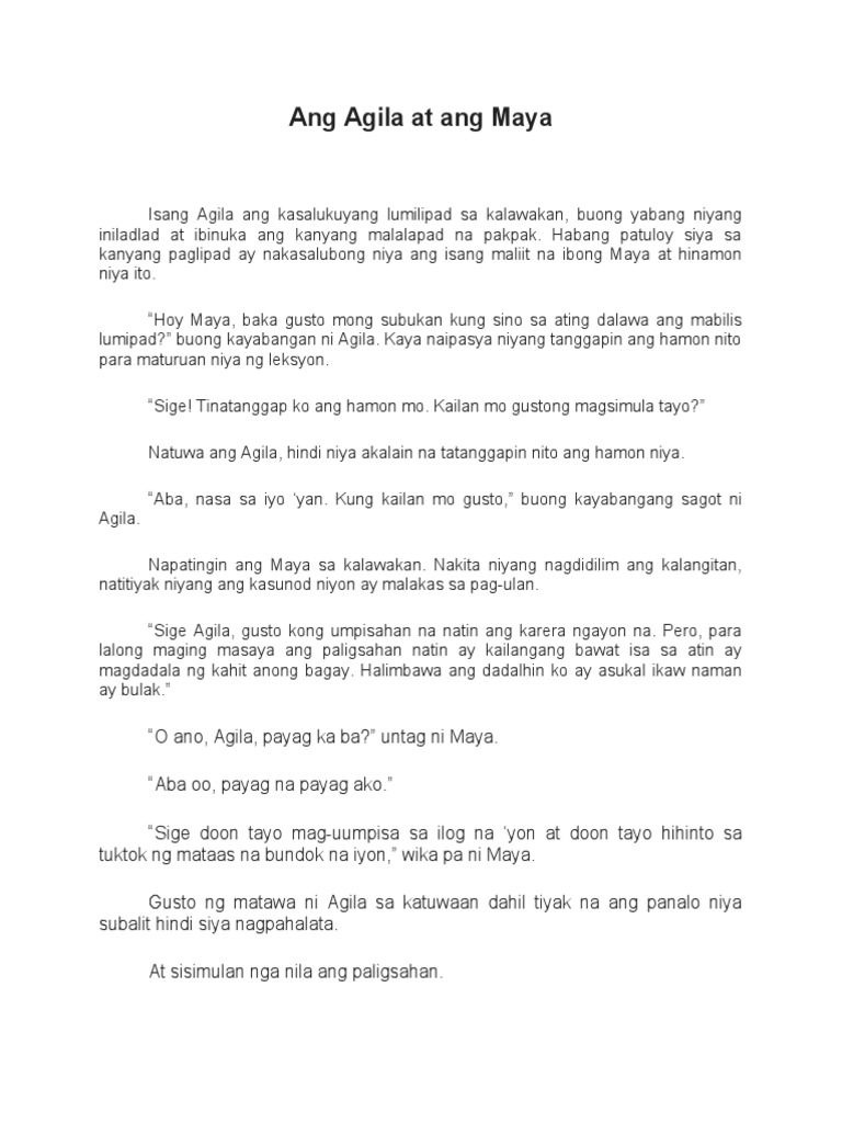 Ang Agila at Ang Maya | PDF