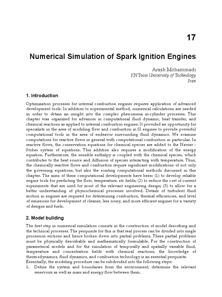 Numerical Simulation in SI Engines | PDF