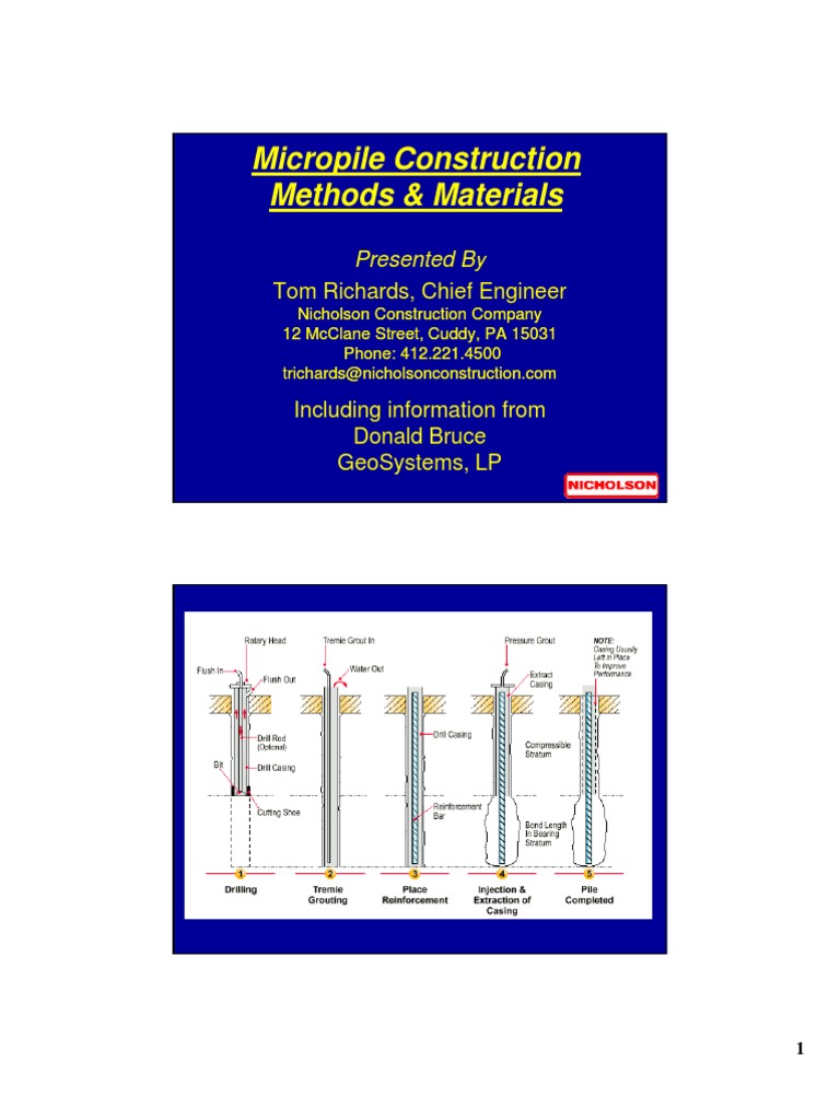 Richards Micro Pile Construction Methods and Materials PDF Deep