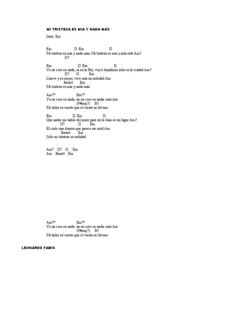 1.cancion de Leonardo Fabio Con Acordes
