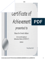 Certificate For Information Matters