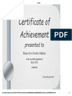 Certificate For Risk Anz