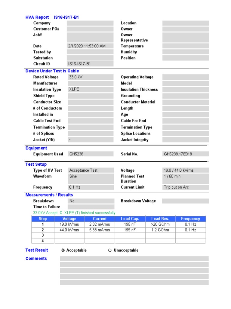 Cable Testing Report Summary | PDF