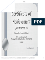 Certificate For Working Safety 1