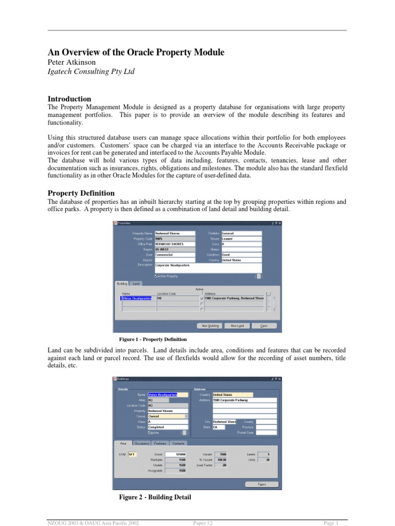 Overview of Oracle Property Management Module | PDF | Accounts Payable ...
