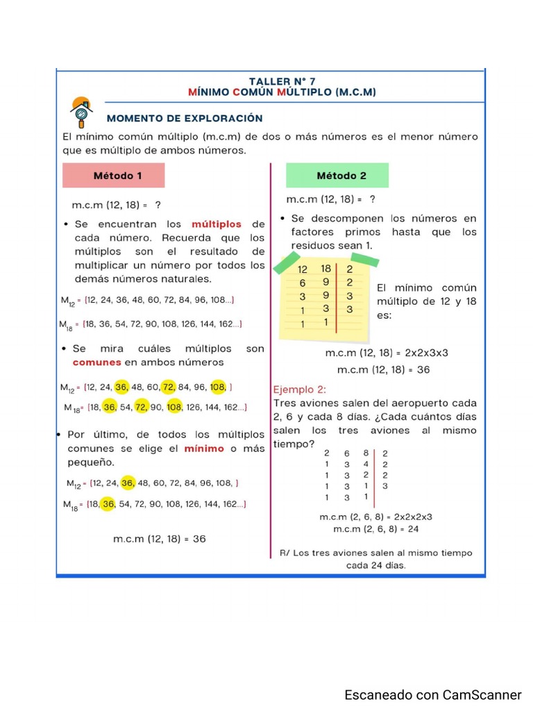 Taller 7 Matemáticas | PDF