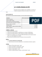 Caso 1: Crédito Tributario de IVA: SRI Impuesto Al Valor Agregado I Unidad 2