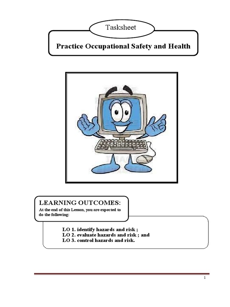 Task Sheet CSS OHS | PDF | Occupational Safety And Health | Personal ...