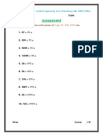 Assignment 01 (Multiplication With Series of 1) PDF