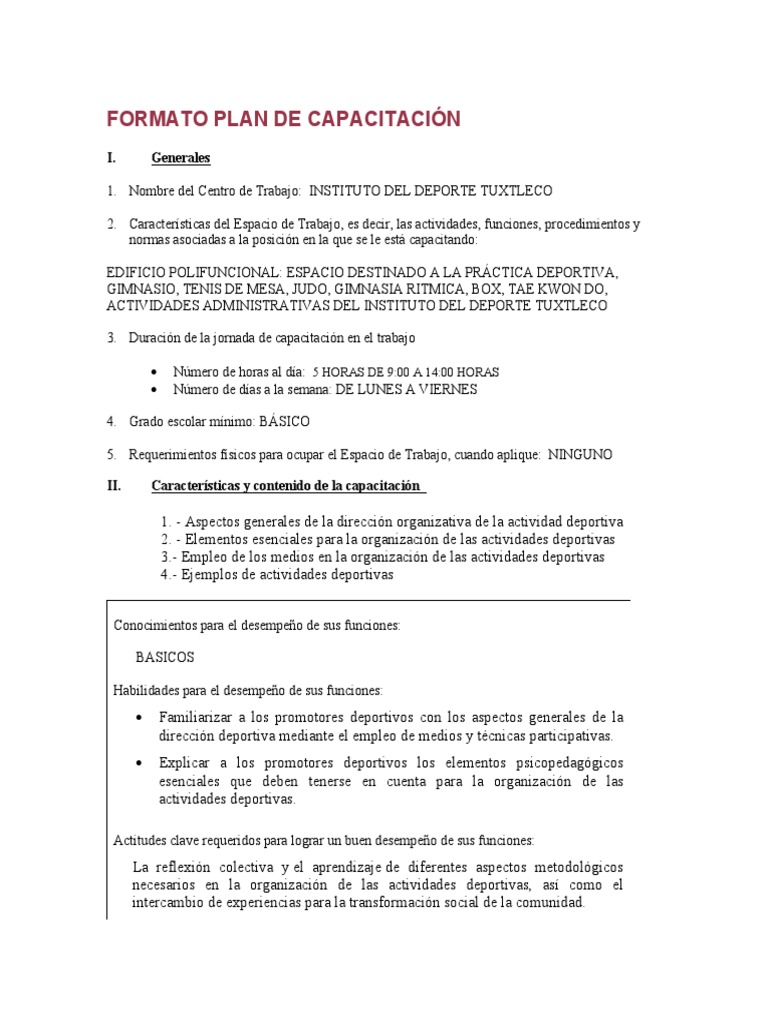 Formato Capacitacion JCF | PDF | Modificación de comportamiento ...