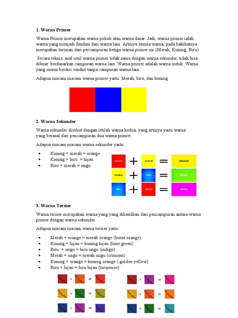 Warna Primer Sekunder Tersier Pdf