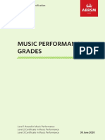Music Performance Grades: 30 June 2020