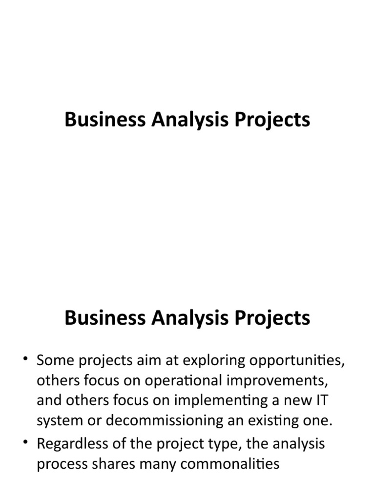 Types of Business Analysis Projects | PDF | Business Analysis ...