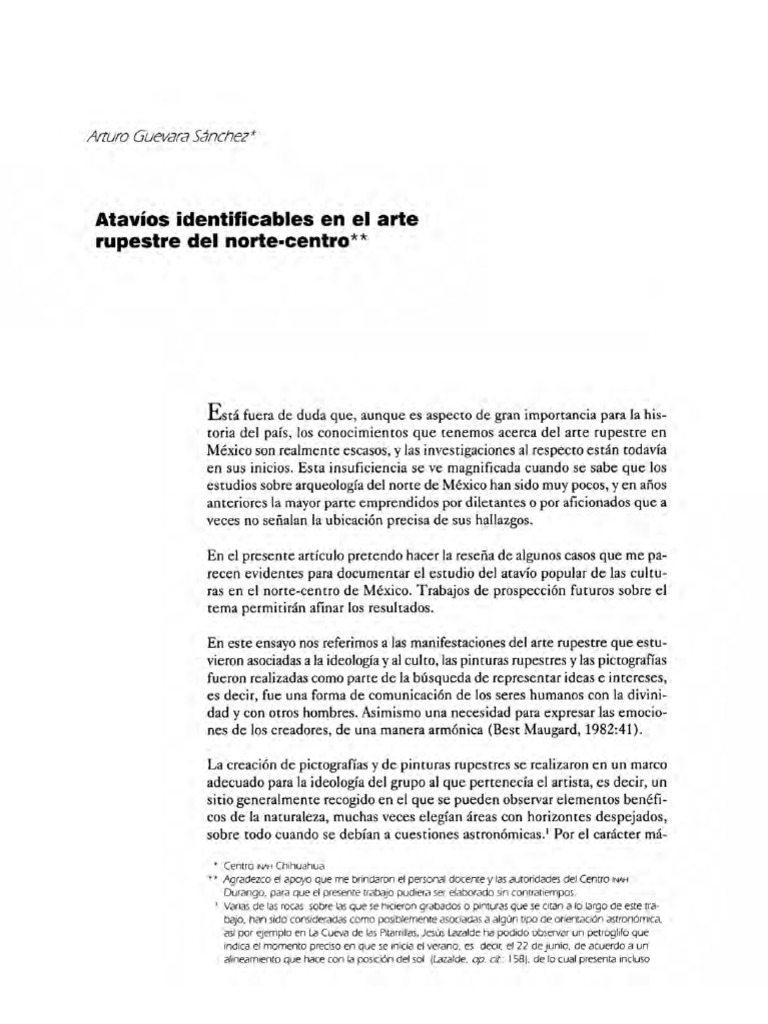 Atavíos Identificables en El Arte Rupestre Del Norte-Centro | PDF