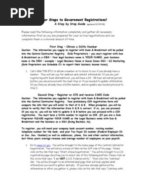 Four Steps to Government Registrations