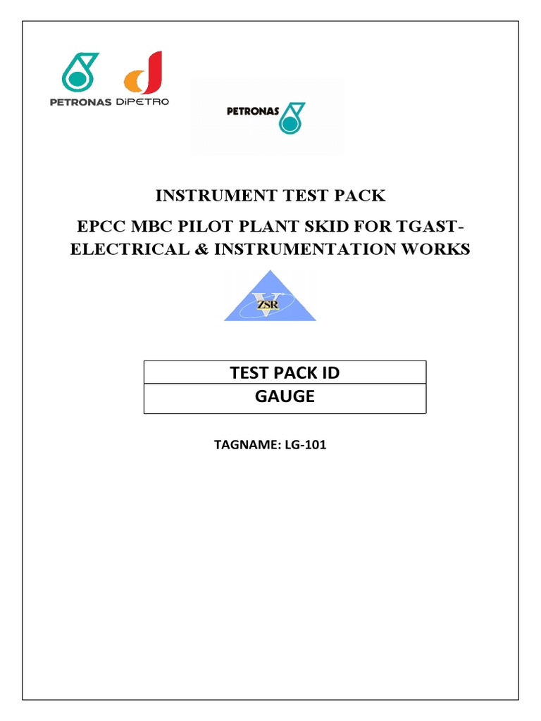 Instrument Test Pack for EPCC MBC Skid | PDF | Science & Mathematics