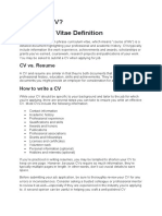 What Is A CV? Curriculum Vitae Definition