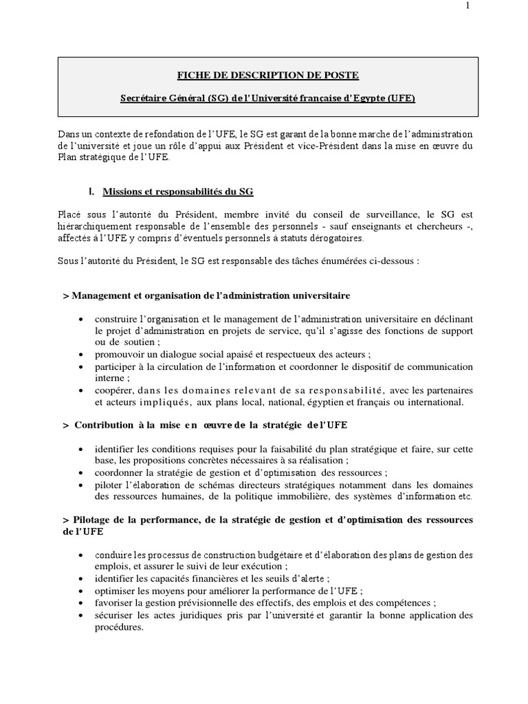 Fiche Sg Ufe Gestion Des Ressources Humaines Economie