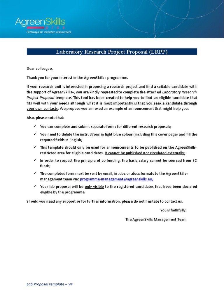 Laboratory Research Project Proposal (LRPP) | PDF | Inquiry | Science